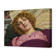 John William Godward's 'Myrhinna' painting reproduced as a gallery-wrapped canvas print