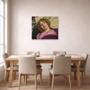 Gallery-wrapped canvas print of John William Godward's Myrhinna displayed on a wall in a dining room