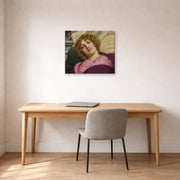 Gallery-wrapped canvas print of John William Godward's Myrhinna displayed on a wall in an office
