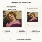 John William Godward - Myrhinna poster print size comparison and framing display infographic