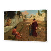 John William Godward's 'Outside The Gate Of Pompeii' painting reproduced as a gallery-wrapped canvas print