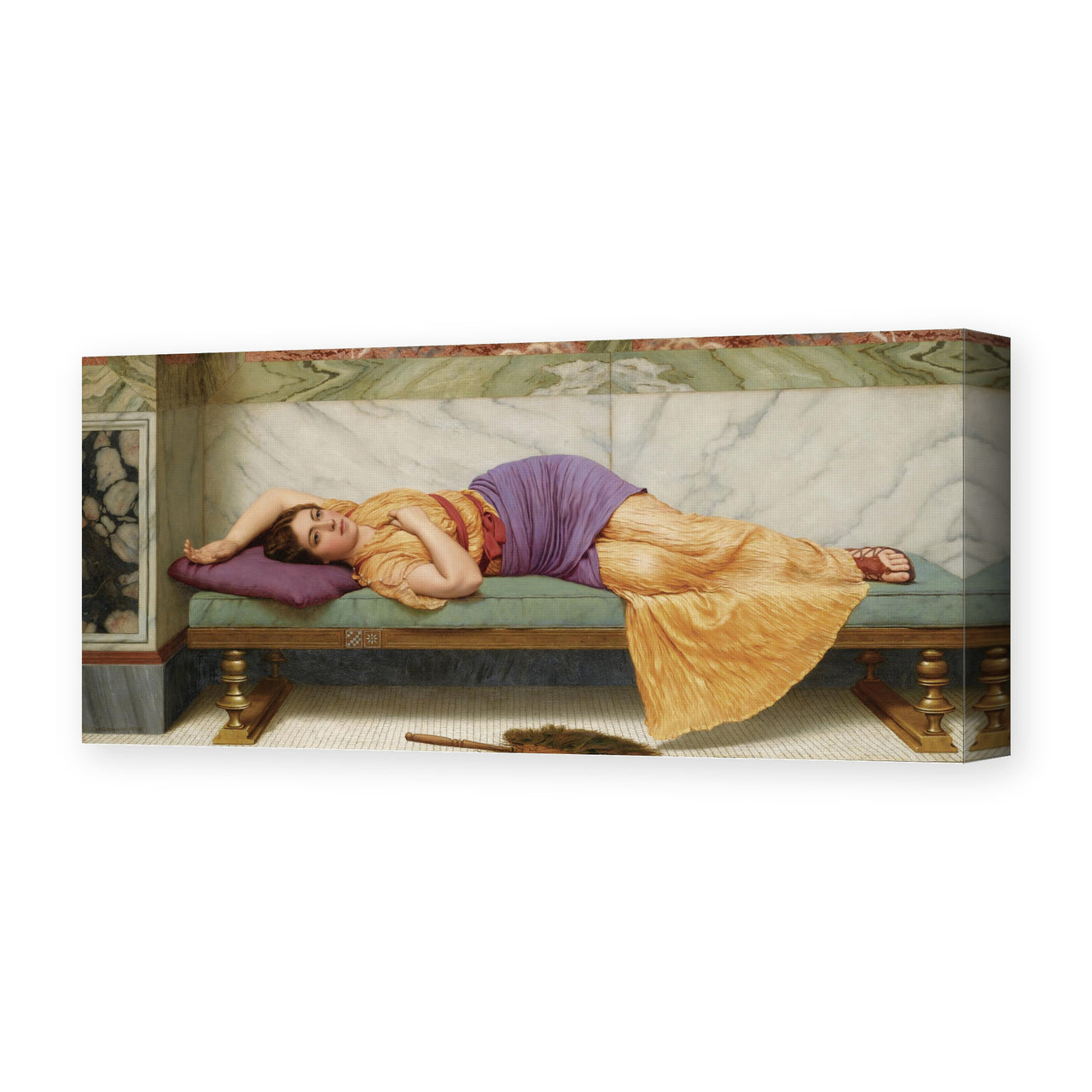John William Godward's 'The Day Dream' painting reproduced as a gallery-wrapped canvas print