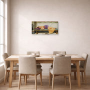 Gallery-wrapped canvas print of John William Godward's The Day Dream displayed on a wall in a dining room
