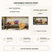 John William Godward - The Day Dream poster print size comparison and framing display infographic