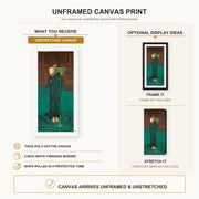John William Waterhouse - Circe Invidiosa canvas print size comparison and framing display infographic