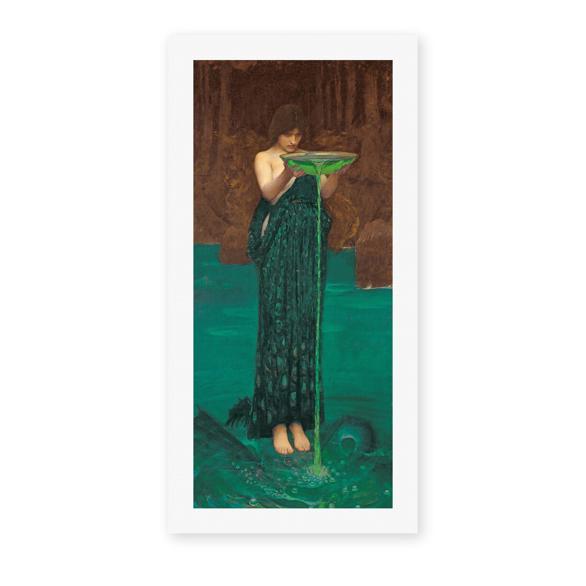 John William Waterhouse's 'Circe Invidiosa' painting reproduced as a rolled canvas print