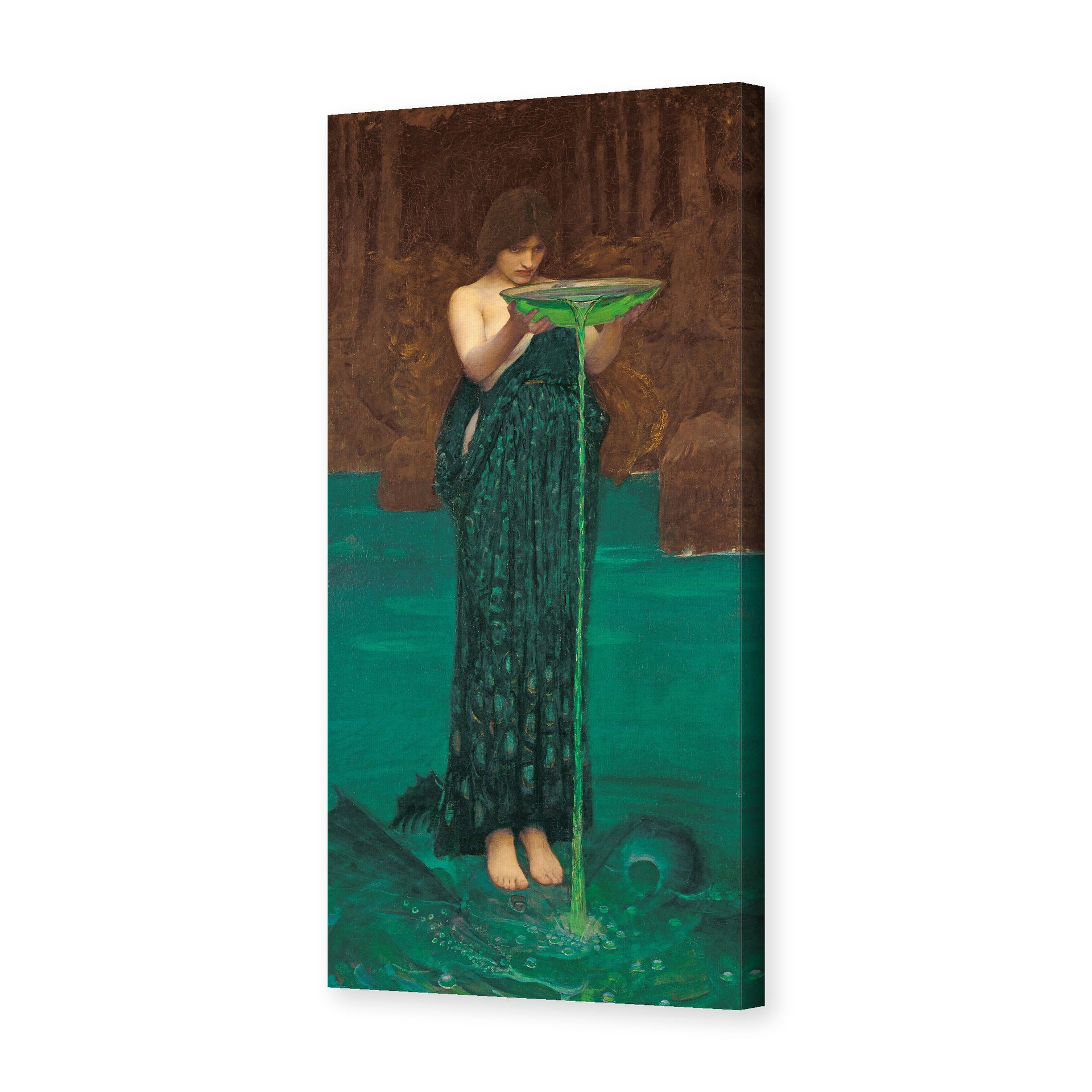 John William Waterhouse's 'Circe Invidiosa' painting reproduced as a gallery-wrapped canvas print