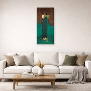 Gallery-wrapped canvas print of John William Waterhouse's Circe Invidiosa displayed on a wall in a living room