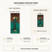 John William Waterhouse - Circe Invidiosa poster print size comparison and framing display infographic