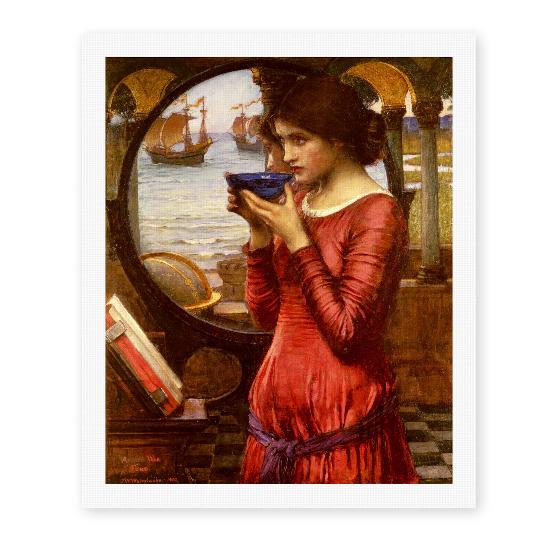 John William Waterhouse's 'Destiny' painting reproduced as a rolled canvas print