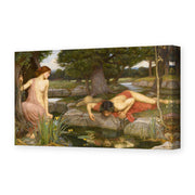John William Waterhouse's 'Echo and Narcissus' painting reproduced as a gallery-wrapped canvas print