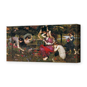John William Waterhouse's 'Flora and the Zephyrs' painting reproduced as a gallery-wrapped canvas print