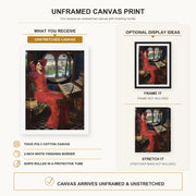 John William Waterhouse - I am Half Sick of Shadows canvas print size comparison and framing display infographic