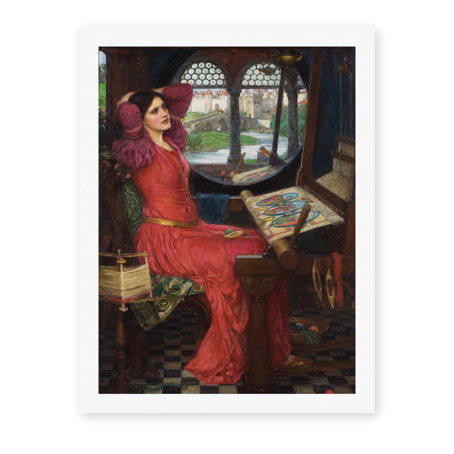 John William Waterhouse's 'I am Half Sick of Shadows' painting reproduced as a rolled canvas print