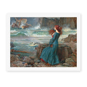 John William Waterhouse's 'Miranda observing the wreck of the King's ship' painting reproduced as a rolled canvas print