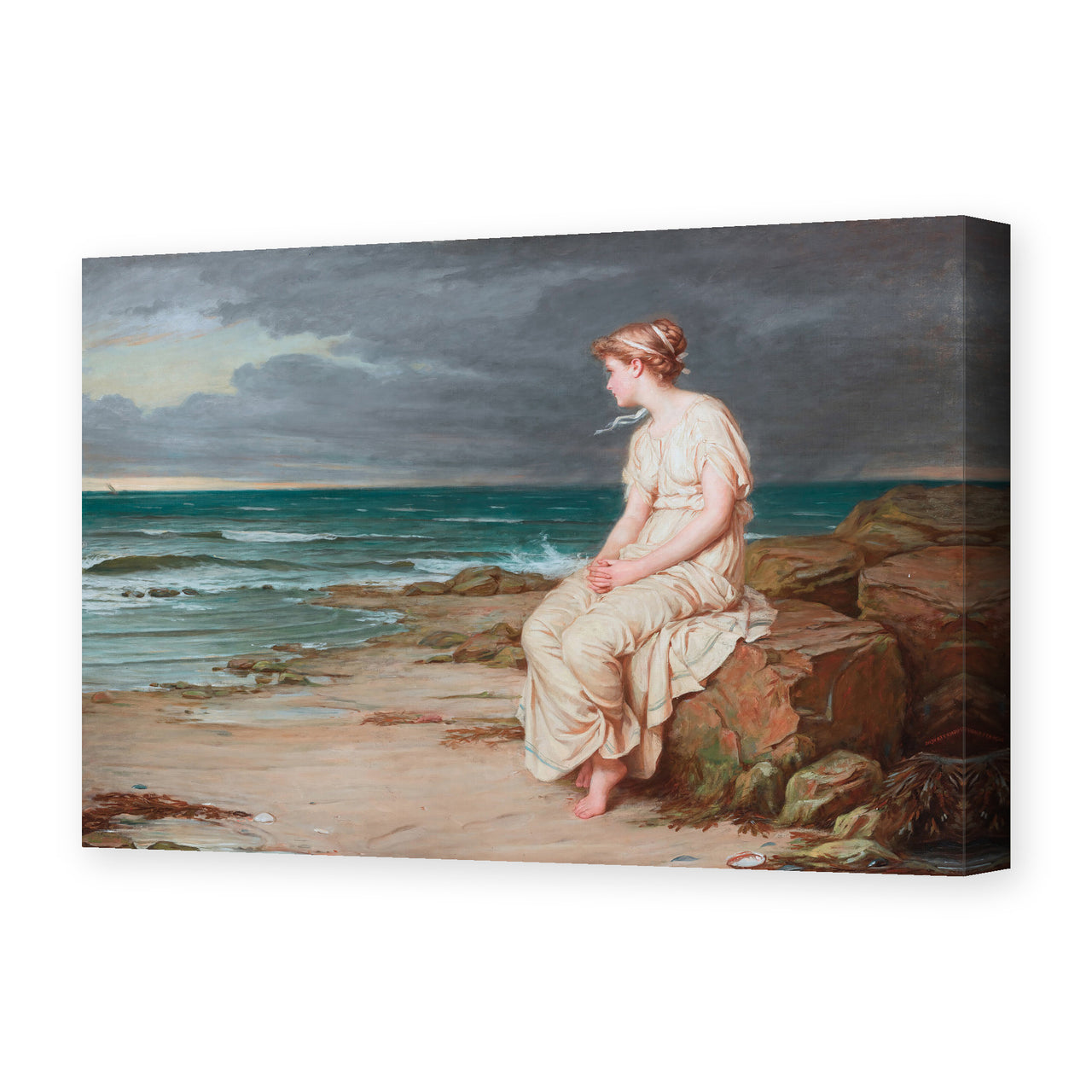 John William Waterhouse's 'Miranda' painting reproduced as a gallery-wrapped canvas print