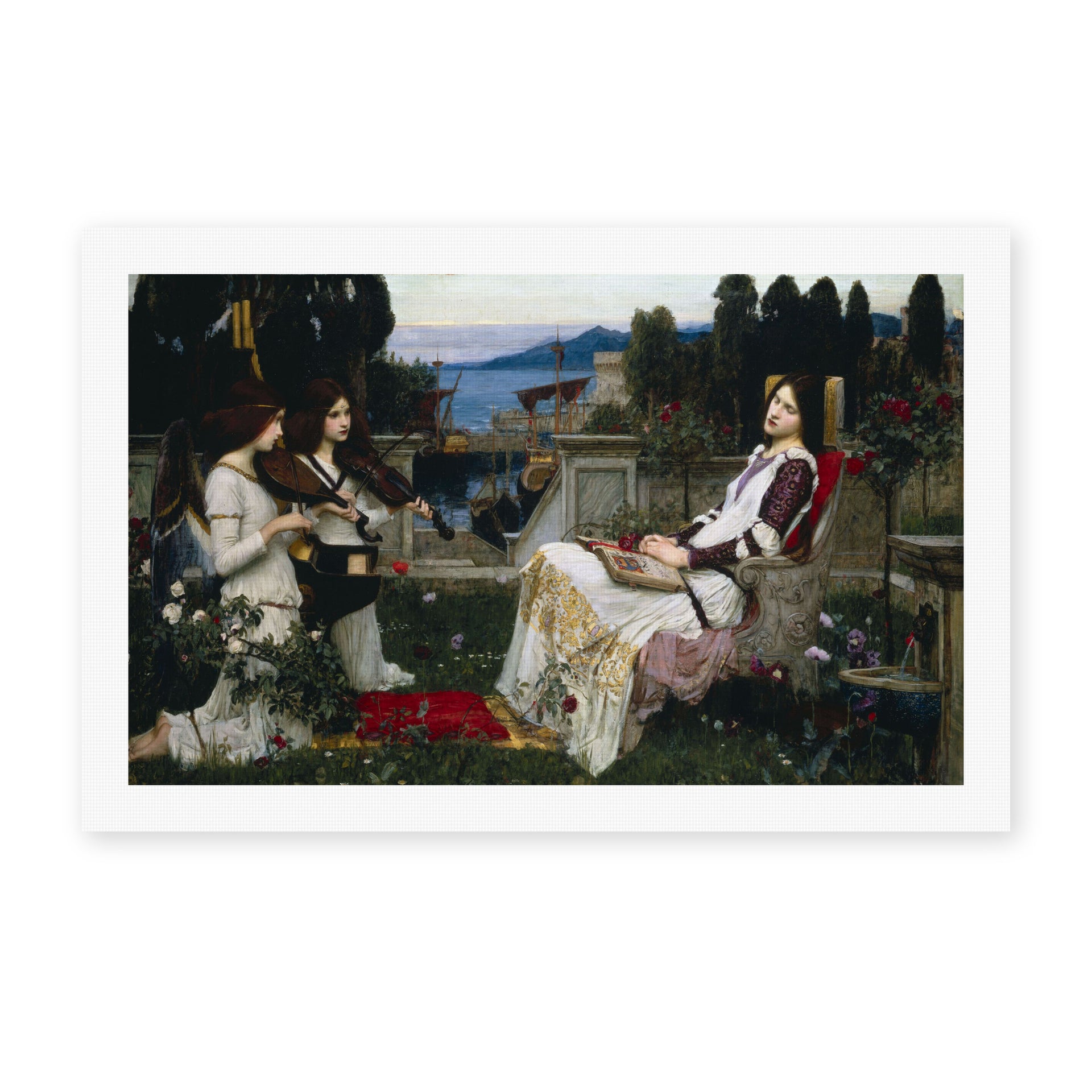 John William Waterhouse's 'Saint Cecilia' painting reproduced as a rolled canvas print