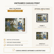 John William Waterhouse - The Annunciation canvas print size comparison and framing display infographic