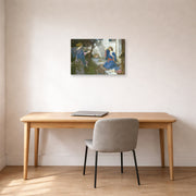 Gallery-wrapped canvas print of John William Waterhouse's The Annunciation displayed on a wall in a office