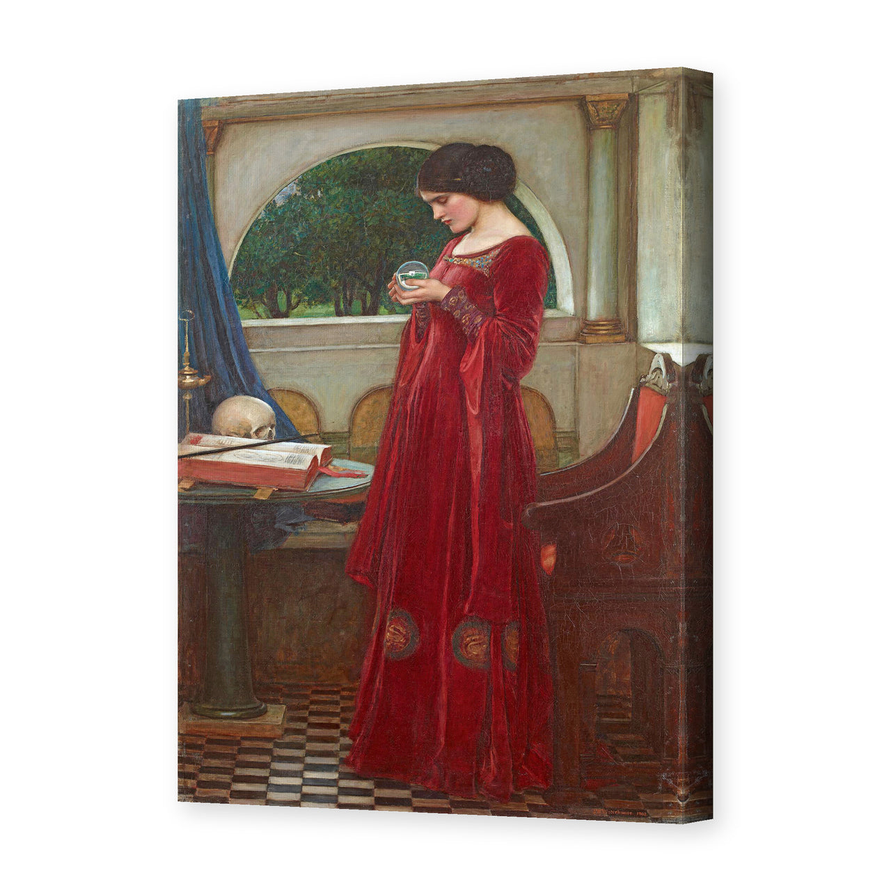 John William Waterhouse's 'The Crystal Ball' painting reproduced as a gallery-wrapped canvas print