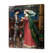 John William Waterhouse's 'Tristan and Isolde with the Potion' painting reproduced as a gallery-wrapped canvas print