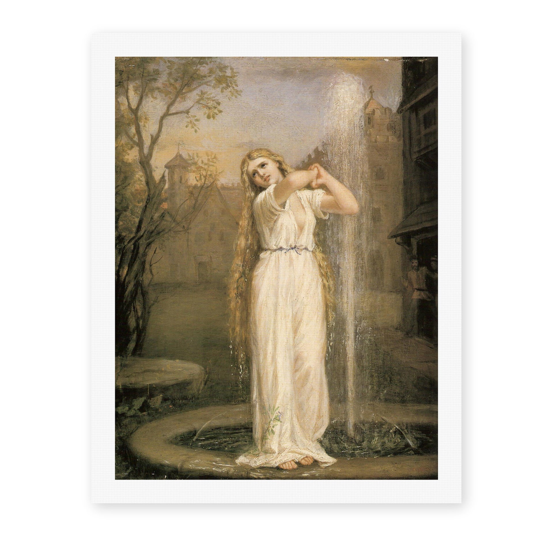 John William Waterhouse's 'Undine' painting reproduced as a rolled canvas print