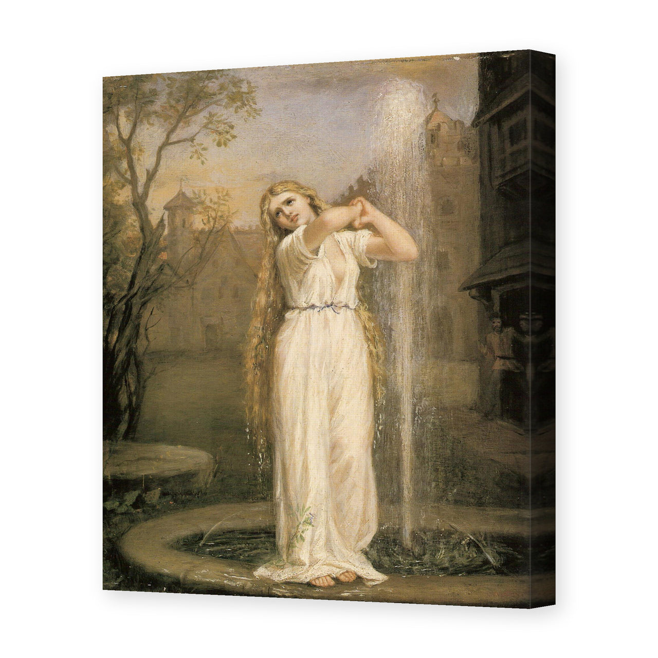 John William Waterhouse's 'Undine' painting reproduced as a gallery-wrapped canvas print