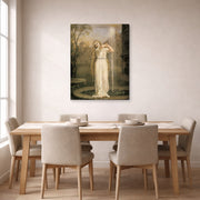 Gallery-wrapped canvas print of John William Waterhouse's Undine displayed on a wall in a dining room