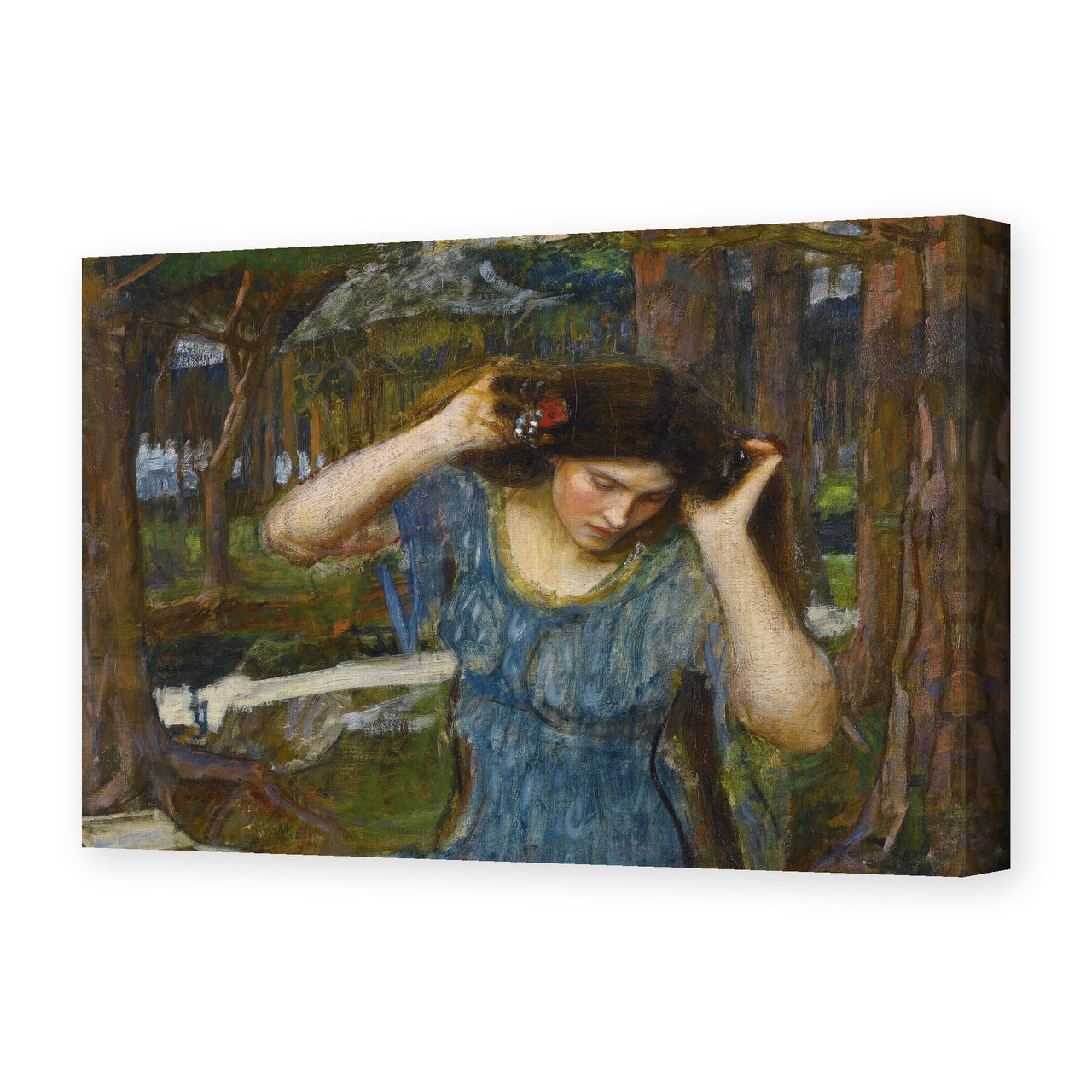 John William Waterhouse's 'Vain Lamorna a Study for Lamia' painting reproduced as a gallery-wrapped canvas print