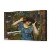 John William Waterhouse's 'Vain Lamorna a Study for Lamia' painting reproduced as a gallery-wrapped canvas print
