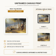 Joseph Brickey - Road to Bethlehem canvas print size comparison and framing display infographic