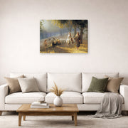 Gallery-wrapped canvas print of Joseph Brickey's 'Road to Bethlehem' displayed on a wall in a living room