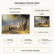 Joseph Brickey - Road to Bethlehem poster print size comparison and framing display infographic