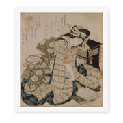 Katsushika Hokusai's 'Courtesan Asleep' painting reproduced as a rolled canvas print