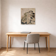 Unframed poster print of Katsushika Hokusai's Courtesan Asleep displayed on a wall in a office