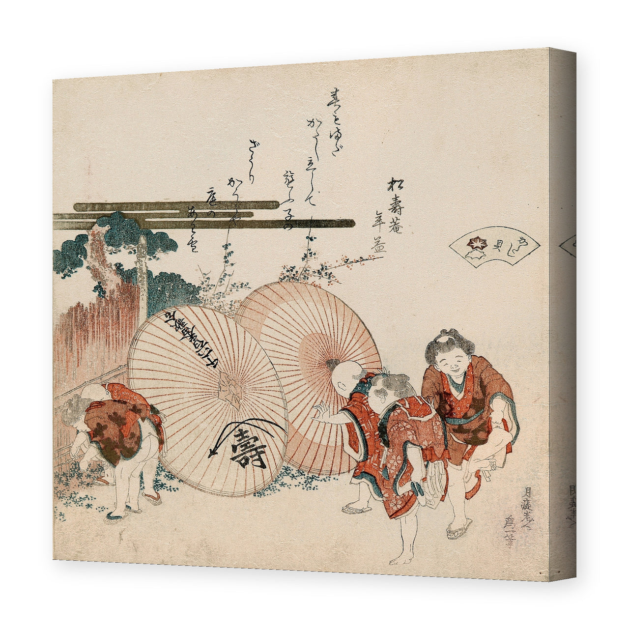 Katsushika Hokusai's 'Lost Love Shell' painting reproduced as a gallery-wrapped canvas print