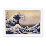 Katsushika Hokusai's 'The Great Wave Off the Coast of Kanagawa' painting reproduced as a rolled canvas print, part of Hokusai's celebrated Thirty-Six Views of Mount Fuji series