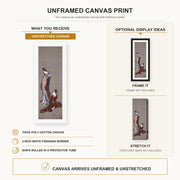 Katsushika Hokusai - Two Beauties canvas print size comparison and framing display infographic