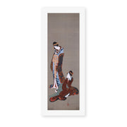 Katsushika Hokusai's 'Two Beauties' painting reproduced as a rolled canvas print