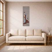 Unframed poster print of Katsushika Hokusai's Two Beauties displayed on a wall in a living room
