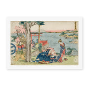 Katsushika Hokusai's 'Woodcut' painting reproduced as a rolled canvas print