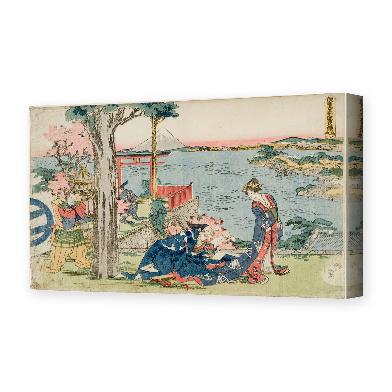 Katsushika Hokusai's 'Woodcut' painting reproduced as a gallery-wrapped canvas print