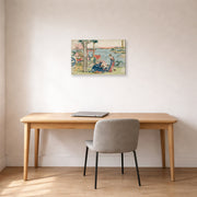 Gallery-wrapped canvas print of Katsushika Hokusai's Woodcut displayed on a wall in a office