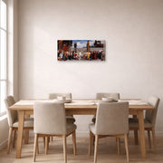Gallery-wrapped canvas print of Lord Frederick Leighton's Cimabue's Madonna Carried in Procession displayed on a wall in a dining