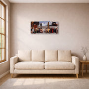 Gallery-wrapped canvas print of Lord Frederick Leighton's Cimabue's Madonna Carried in Procession displayed on a wall in a living room