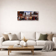 Gallery-wrapped canvas print of Lord Frederick Leighton's Cimabue's Madonna Carried in Procession displayed on a wall in a living room