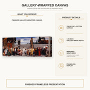 Lord Frederick Leighton - Cimabue's Madonna Carried in Procession gallery wrap canvas construction and hanging details infographic