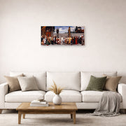 Unframed poster print of Lord Frederick Leighton's Cimabue's Madonna Carried in Procession displayed on a wall in a living room
