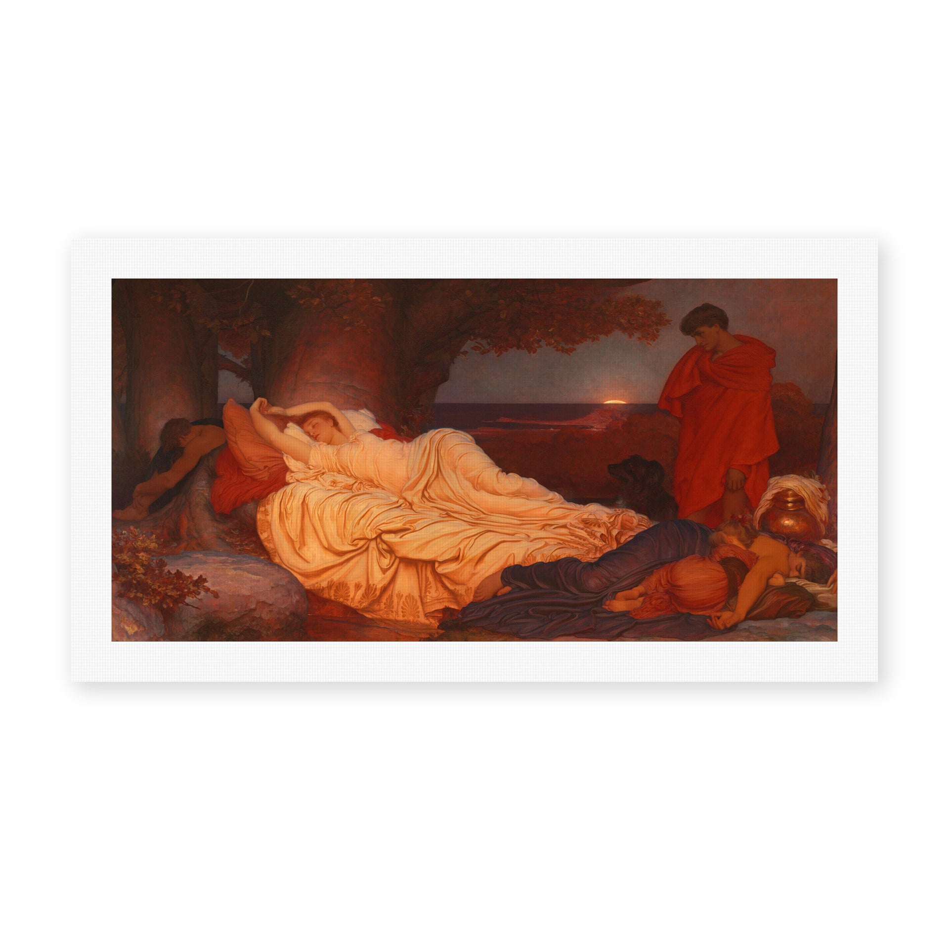 Lord Frederick Leighton's 'Cymon and Iphigenia' painting reproduced as a rolled canvas print