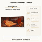 Lord Frederick Leighton - Cymon and Iphigenia gallery wrap canvas construction and hanging details infographic